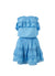salma blue frill bandeau short dress