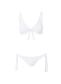 sanjuan white pique overtheshoulder knot supportive bikini 2019