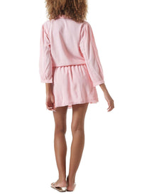 scarlet blush button down short dress model_B