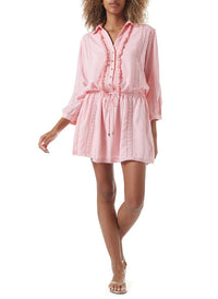 scarlet blush button down short dress model_F