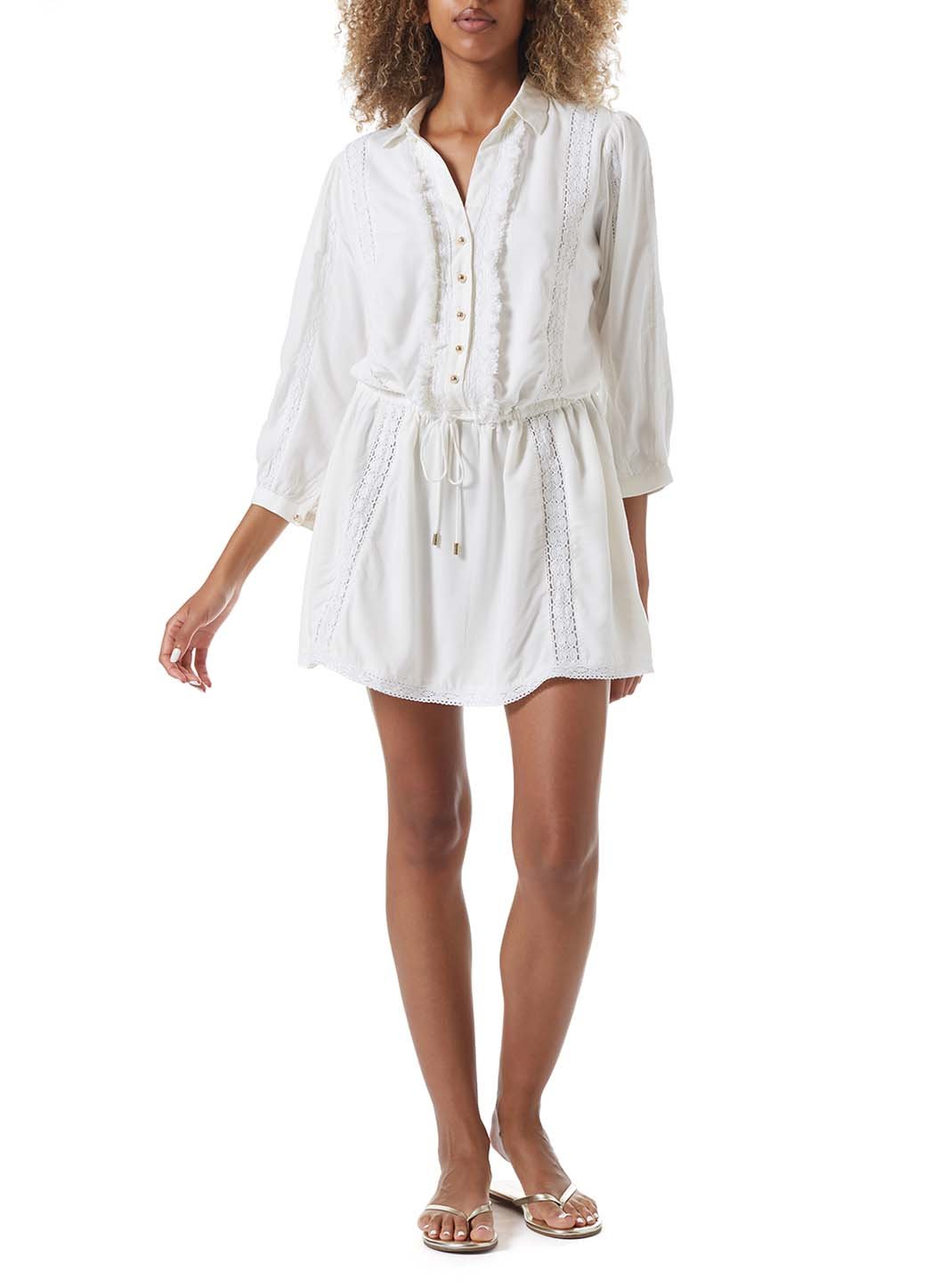 Melissa Odabash Scarlett Cream Button Down Short Dress | Official Website