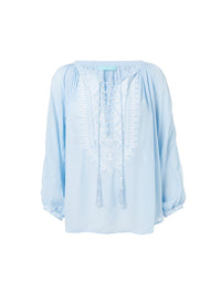 simona maya white laceup embroidered blouse 2019