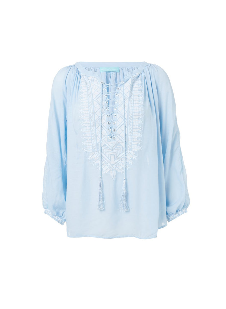 Soft Blue Beautifully Lace-Inspired Sweater Soft Blue Beautifully Lace-Inspired Sweater