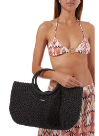 sorrento woven basket tassle bag black 2019 3