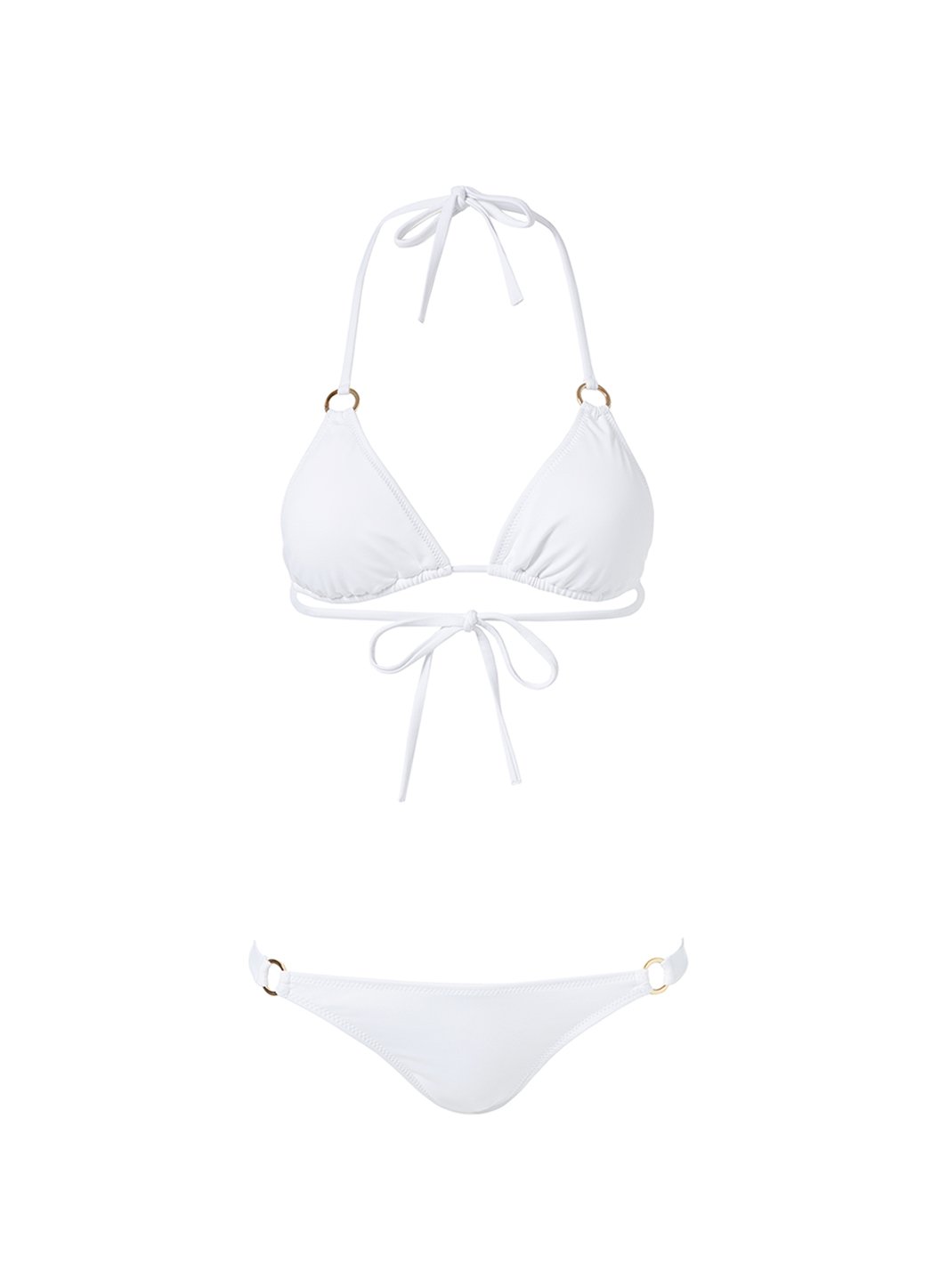 Melissa Odabash St Barts White Ring Trim Triangle Bikini Bottom ...