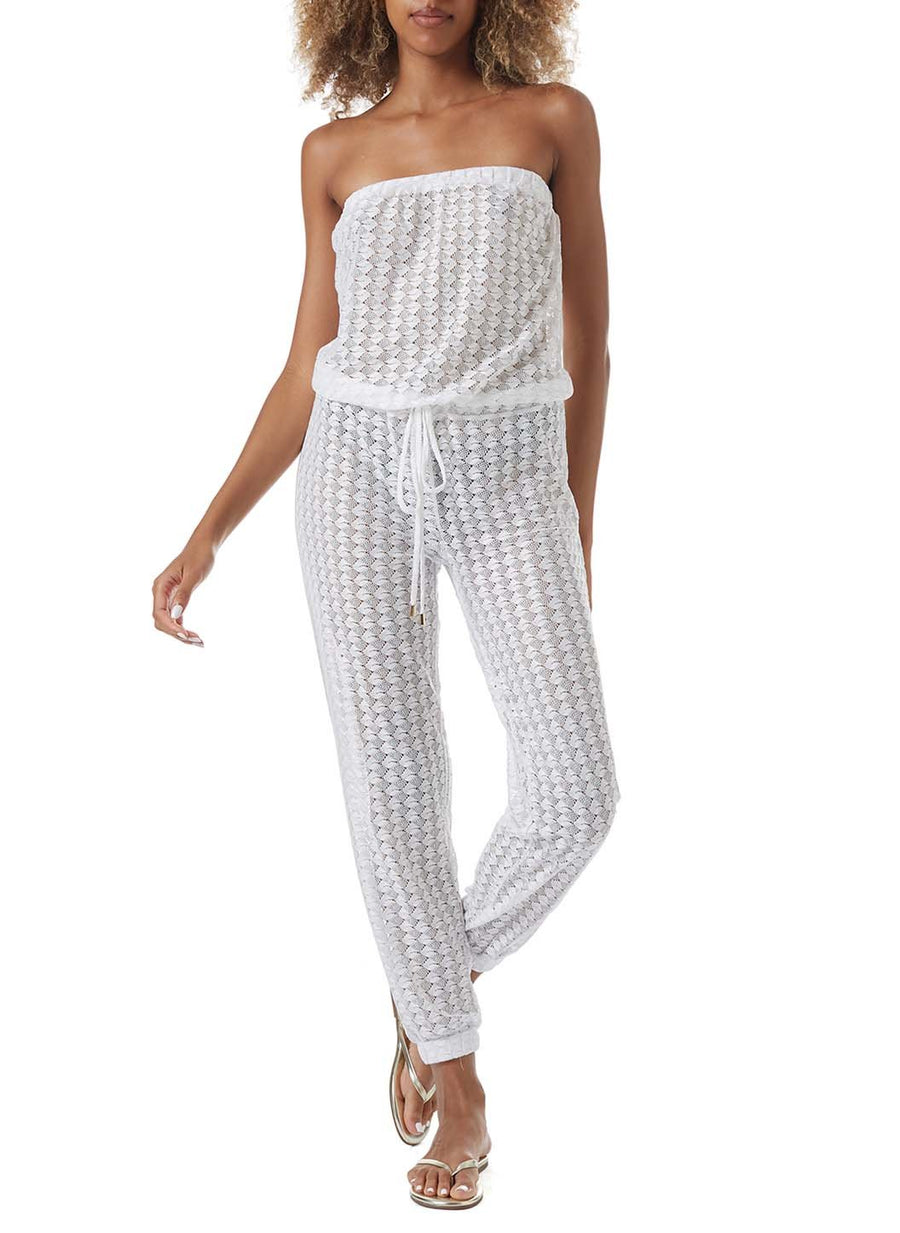 stella white knit bandeau jumpsuit model_F