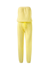 stella yellow knit bandeau jumpsuit