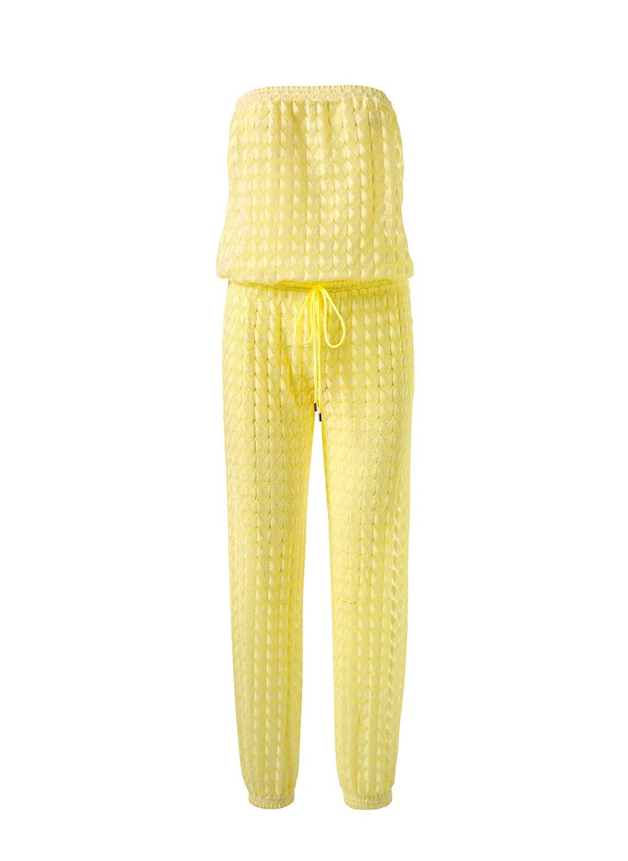 stella yellow knit bandeau jumpsuit