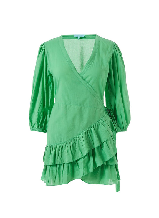 Melissa Odabash Tabitha Green Wrap Short Dress | Official Website
