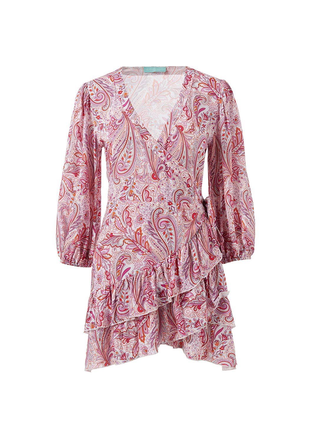 tabitha pink floral wrap short dress