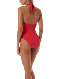 tampa red pique swimsuit 