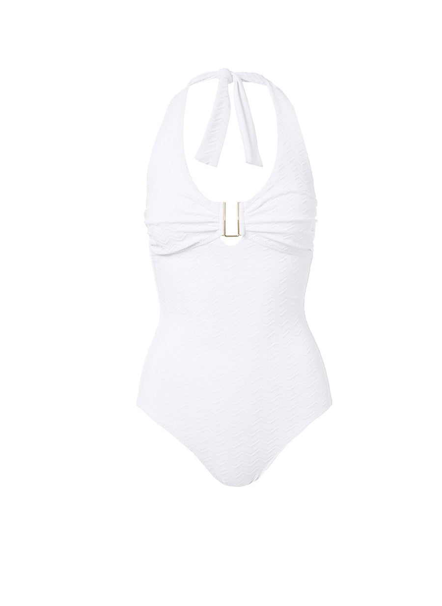 tampa white zigzag halterneck utrim onepiece swimsuit 2019