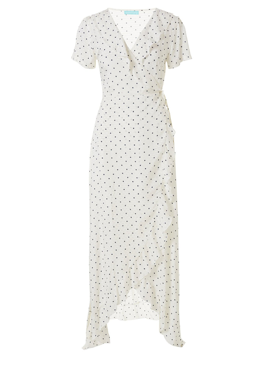 Tilly Polka Dot Cap Sleeve Maxi Wrap Dress 2020