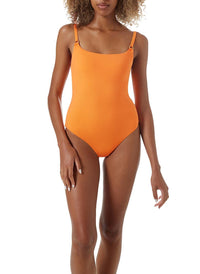 tosca orange ring trim over the shoulder swimsuit model_P