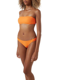 trieste orange ruched bandeau bikini model_F