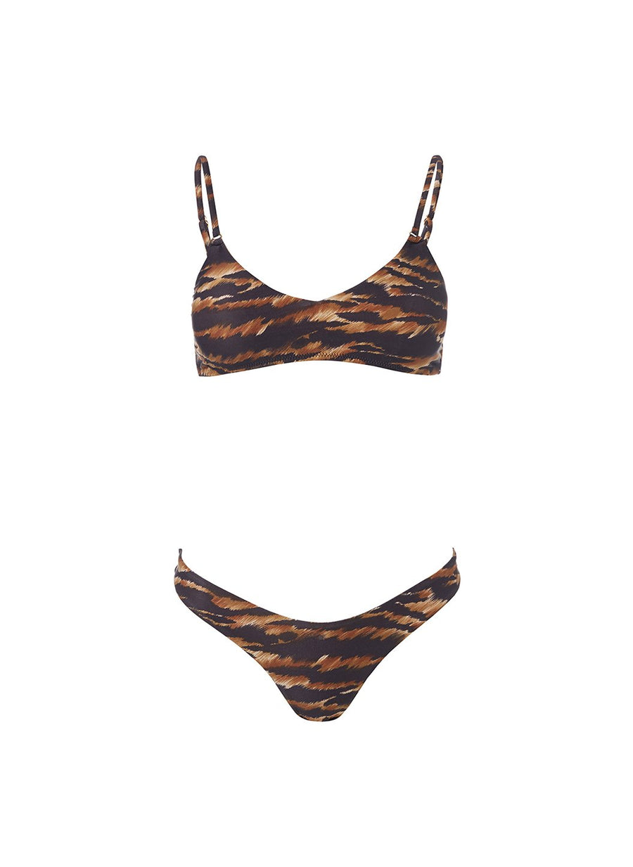 vienna safari high leg bralette bikini Cutout