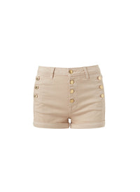 yanni tan high waisted shorts Cutout