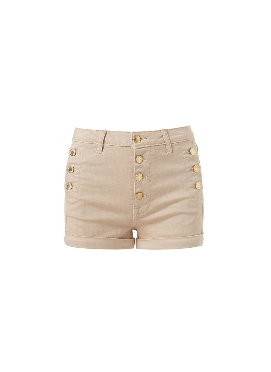 yanni tan high waisted shorts Cutout