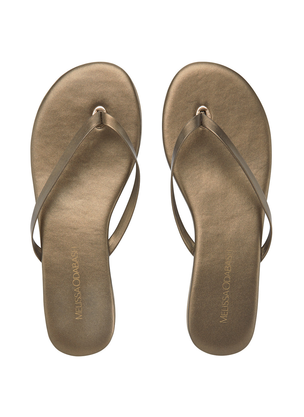 Leather Flip Flops  Bronze Melissa Odabash